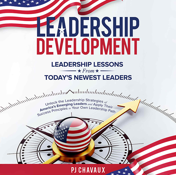 Cover of the book Leadership Development – Leadership Lessons From Today’s Newest Leaders featuring a bold design with the title in white text against a dark background, symbolizing strength and innovation in leadership.